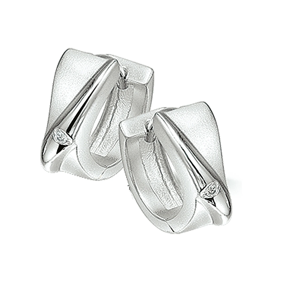 klapoorringen diamant 0.014ct (2x0.007ct) h si zilver gerhodineerd