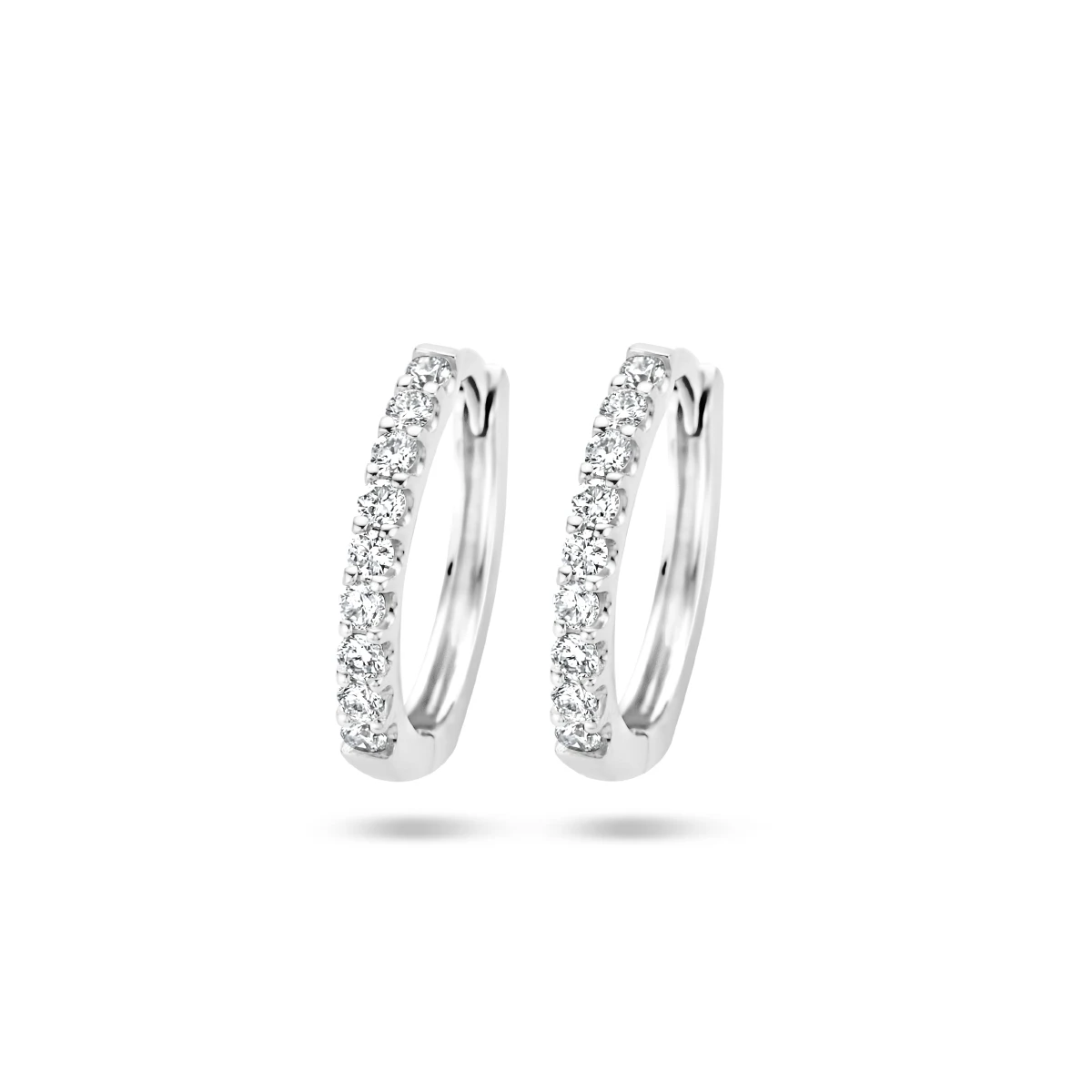 klapoorringen diamant 0.20ct (2x0.10ct) g si 14K witgoud