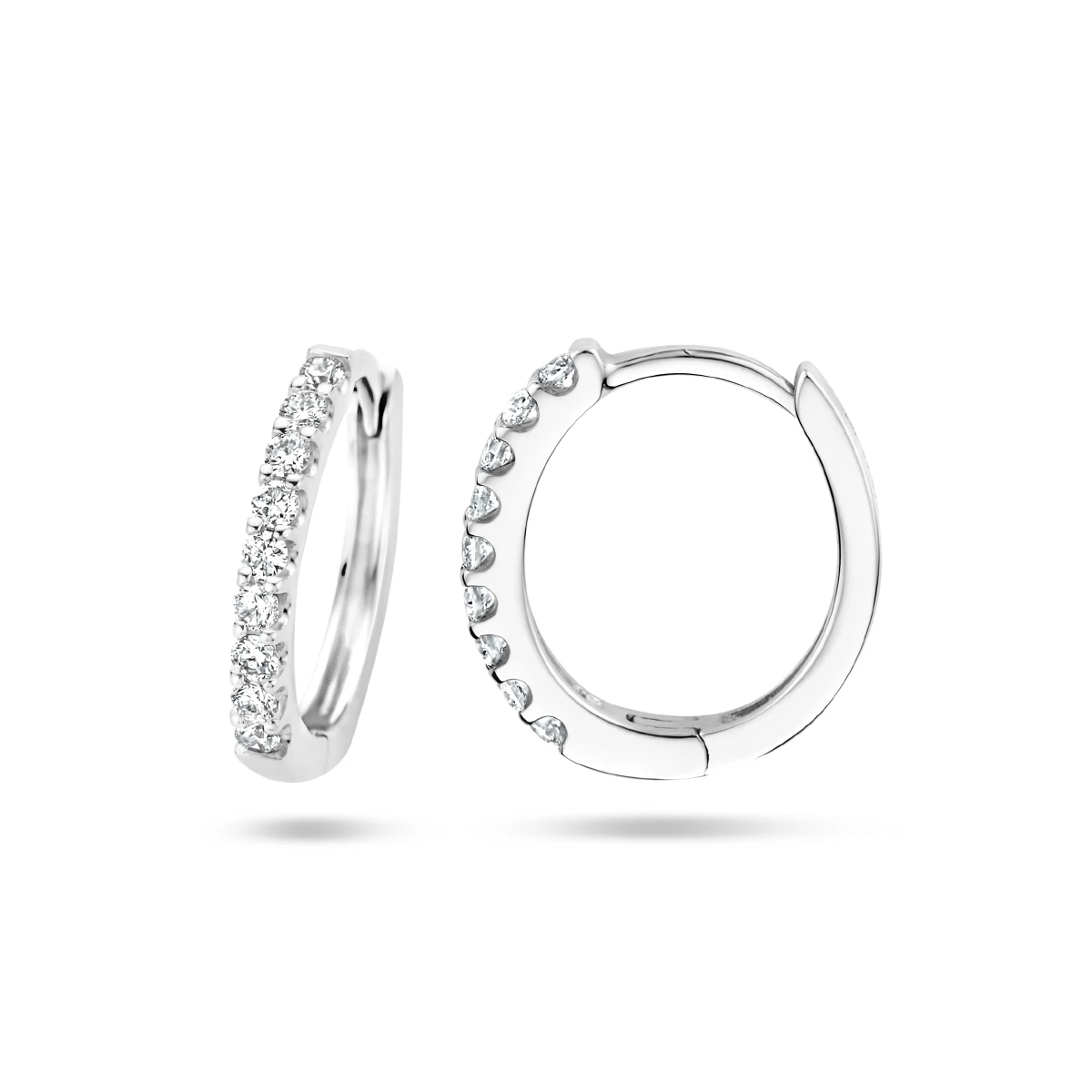 klapoorringen diamant 0.20ct (2x0.10ct) g si 14K witgoud