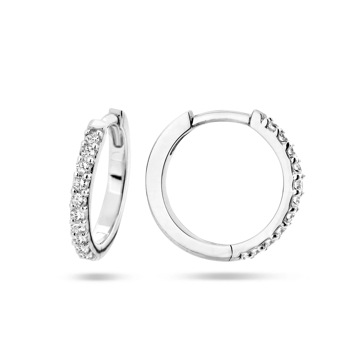 klapoorringen diamant 0.23ct (2x0.115) h p1 14K witgoud