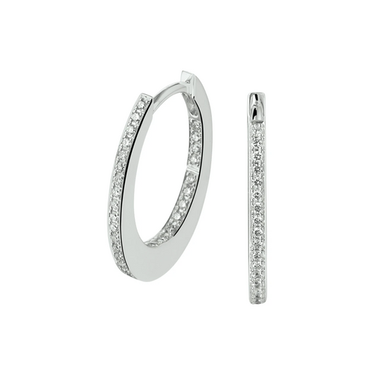 klapoorringen diamant 0.24ct (2x0.12ct) h si 14K witgoud