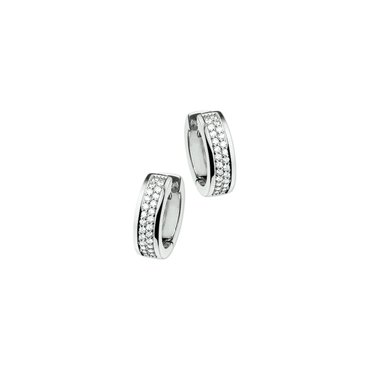 klapoorringen diamant 0.25ct (2x0.125ct) h si 14K witgoud