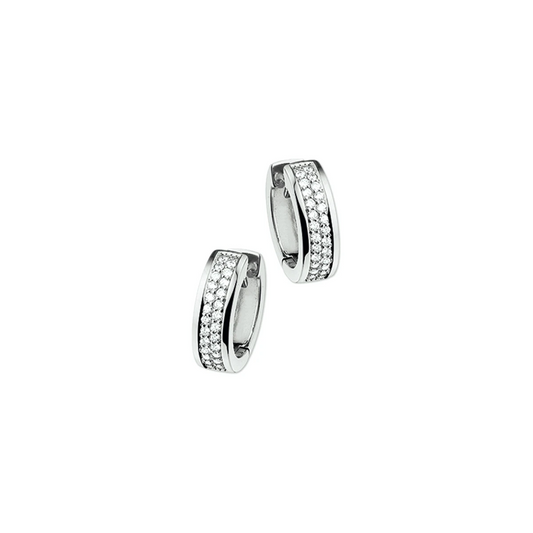 klapoorringen diamant 0.25ct (2x0.125ct) h si 14K witgoud