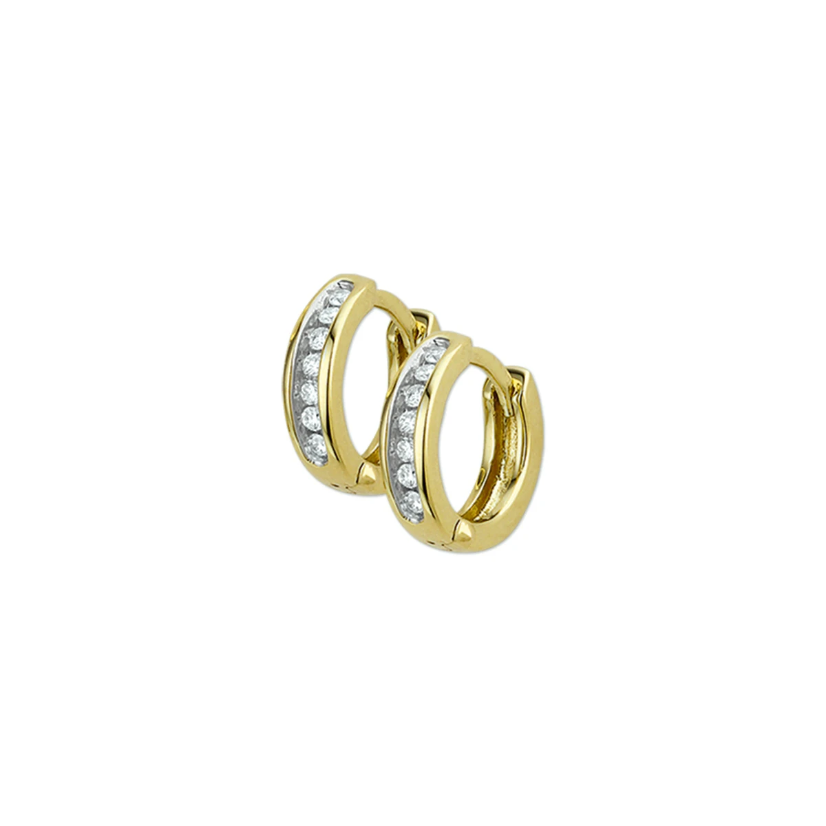 klapoorringen diamant h p1 14K geelgoud
