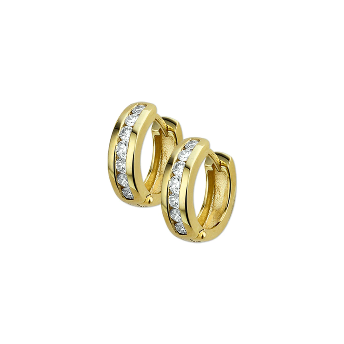 klapoorringen diamant h p1 14K geelgoud