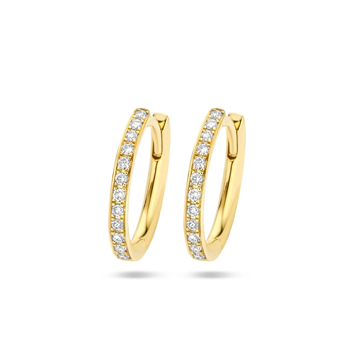 klapoorringen diamant h si 14K geelgoud