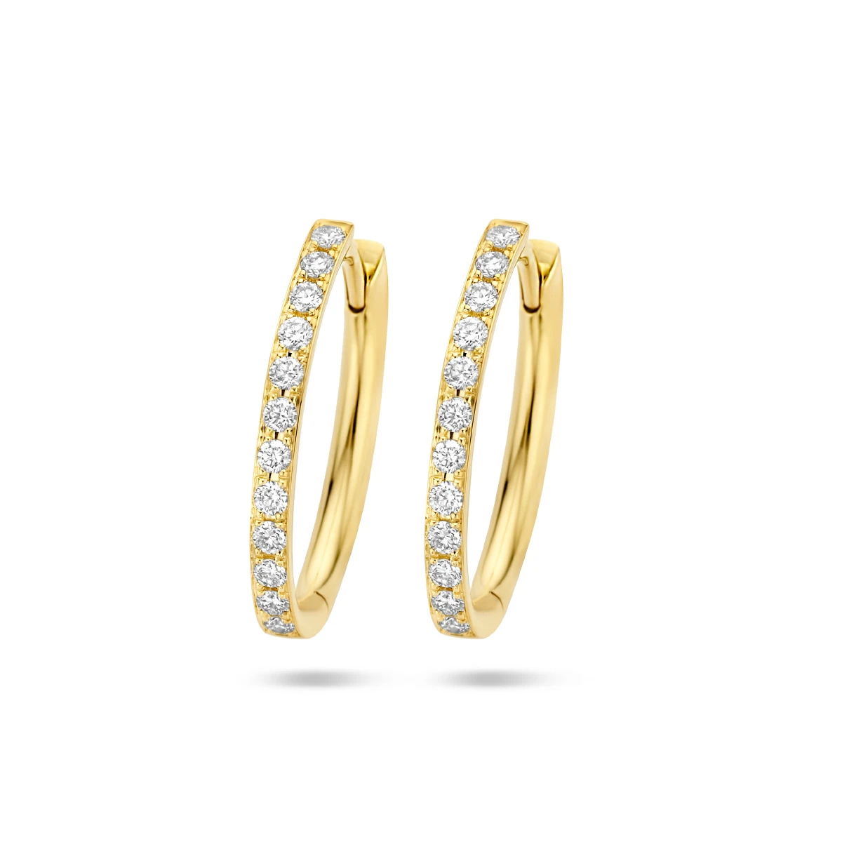 klapoorringen diamant h si 14K geelgoud