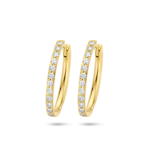 klapoorringen diamant h si 14K geelgoud