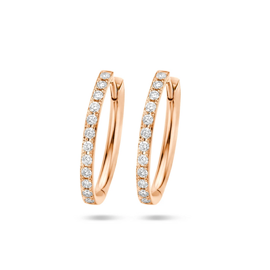 klapoorringen diamant h si 14K roségoud