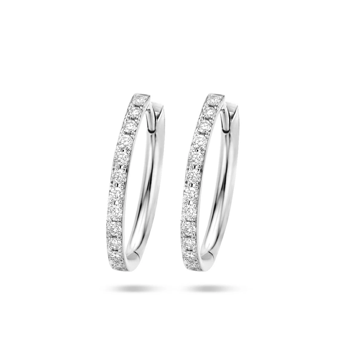 klapoorringen diamant h si 14K witgoud