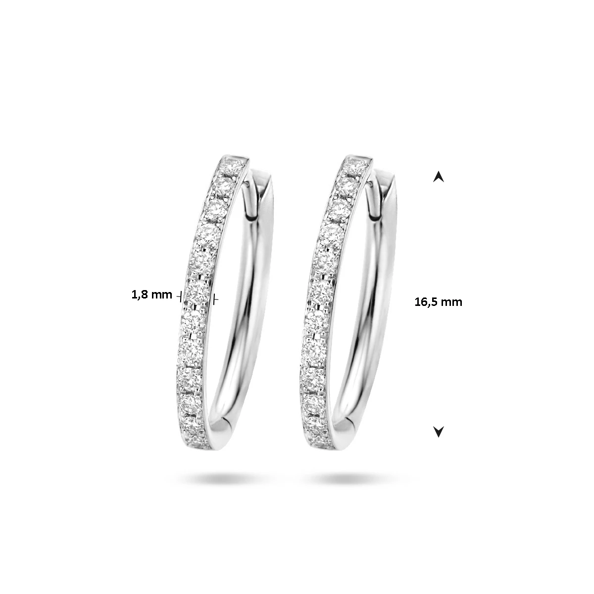 klapoorringen diamant h si 14K witgoud