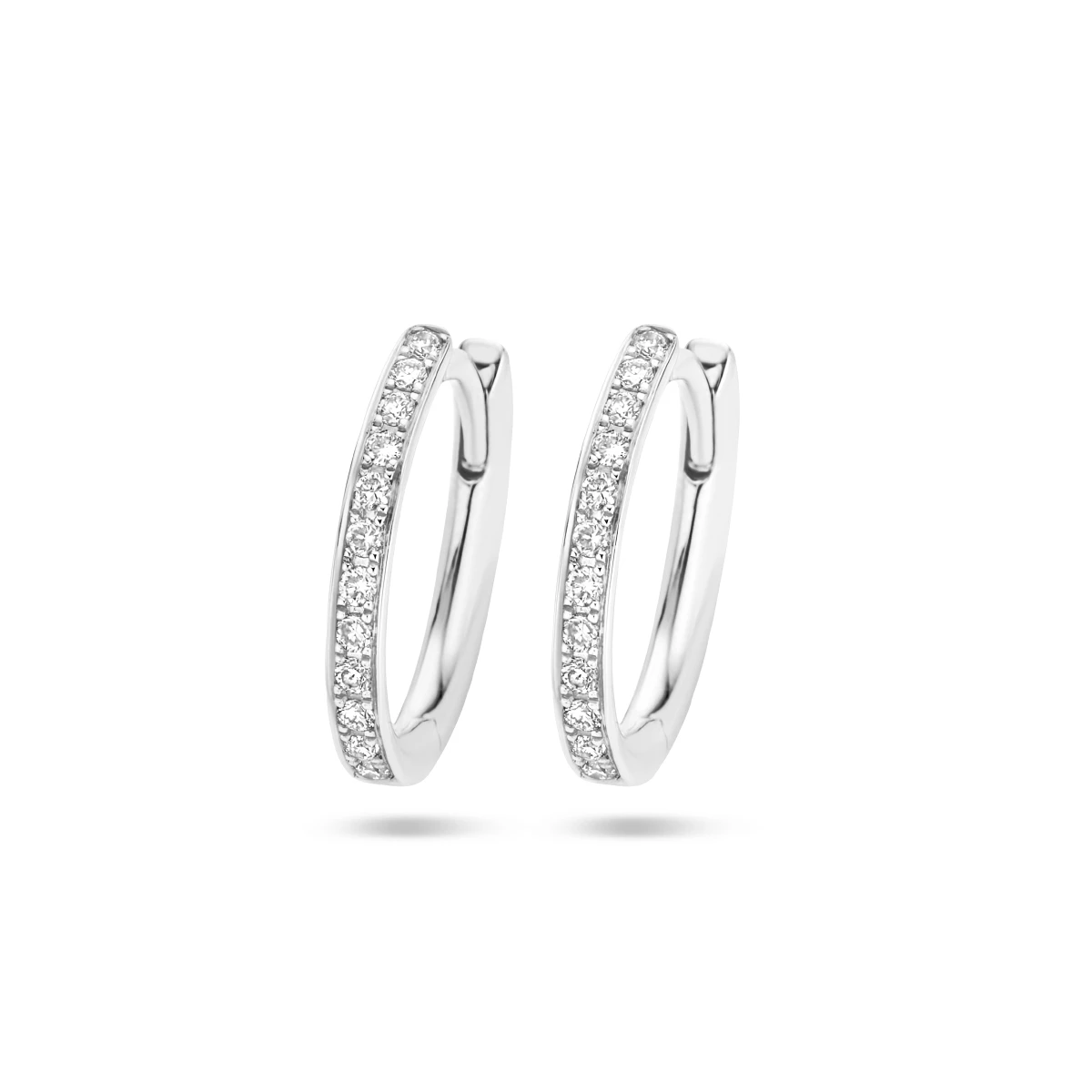 klapoorringen diamant h si 14K witgoud