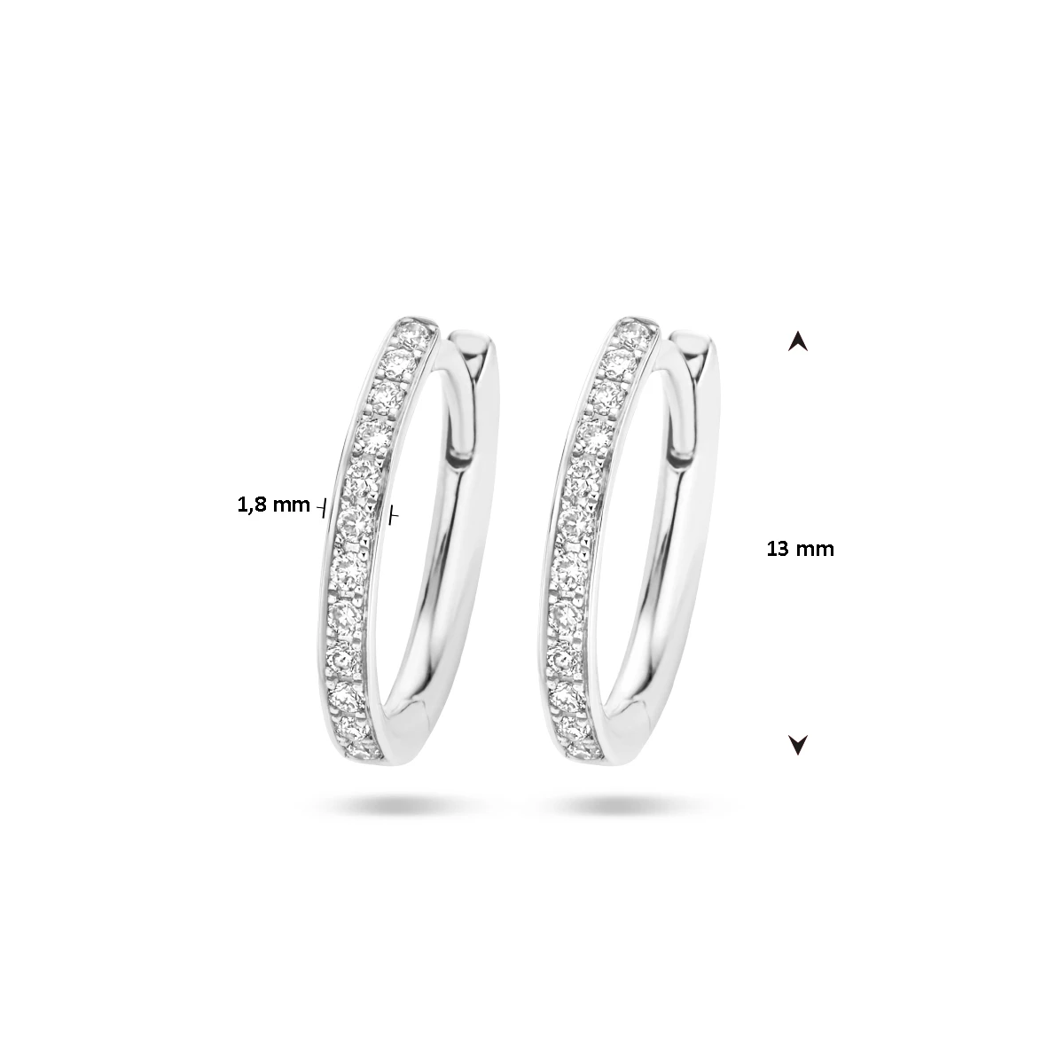 klapoorringen diamant h si 14K witgoud