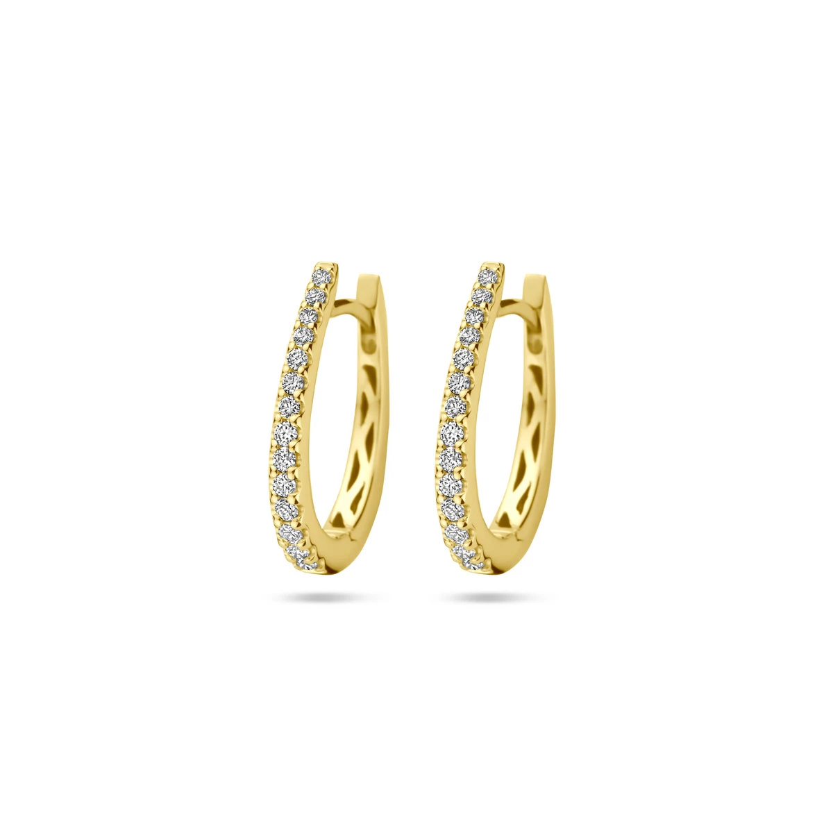 klapoorringen diamant h si 2,5 mm buis 14K geelgoud