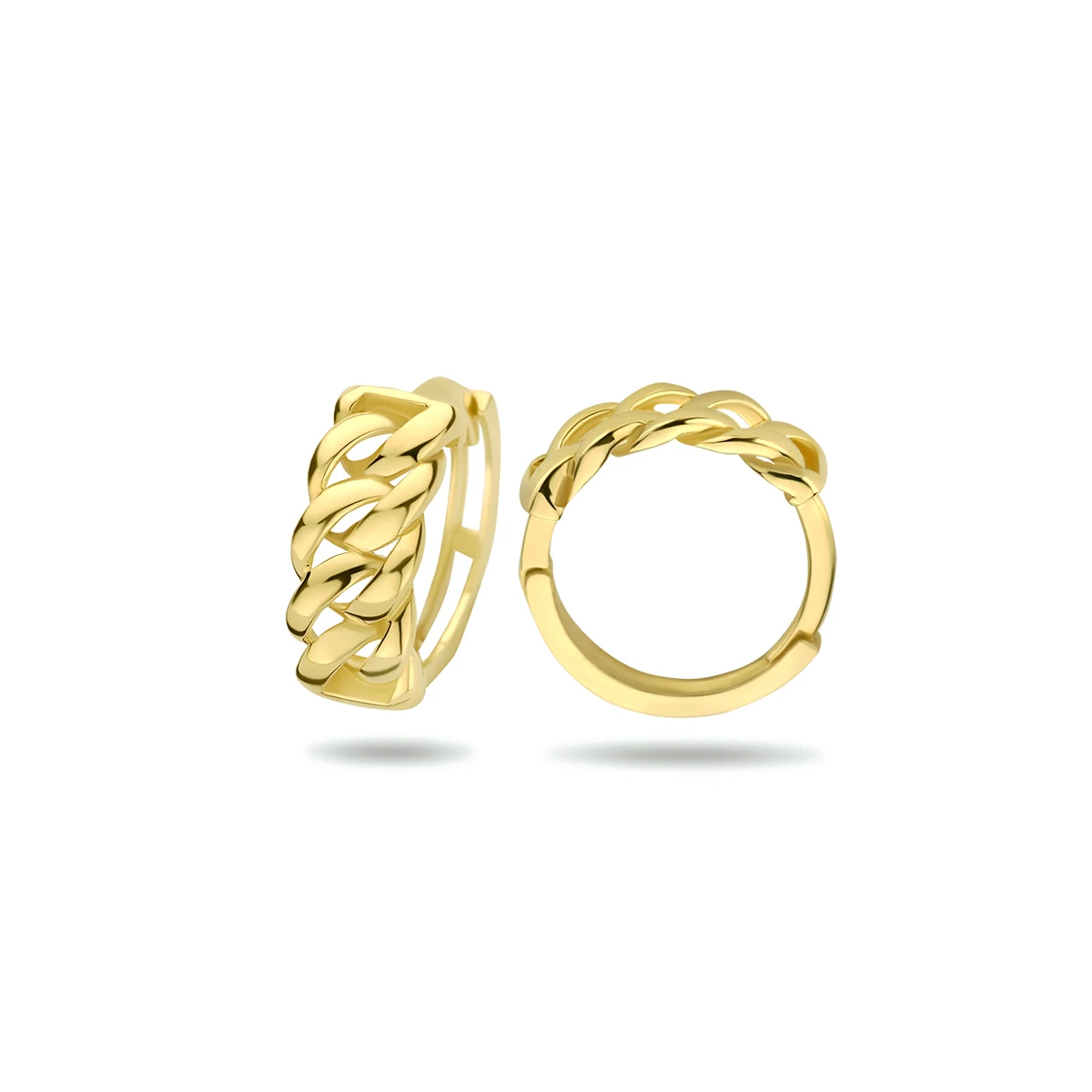 klapoorringen gourmet 13 mm 14K geelgoud