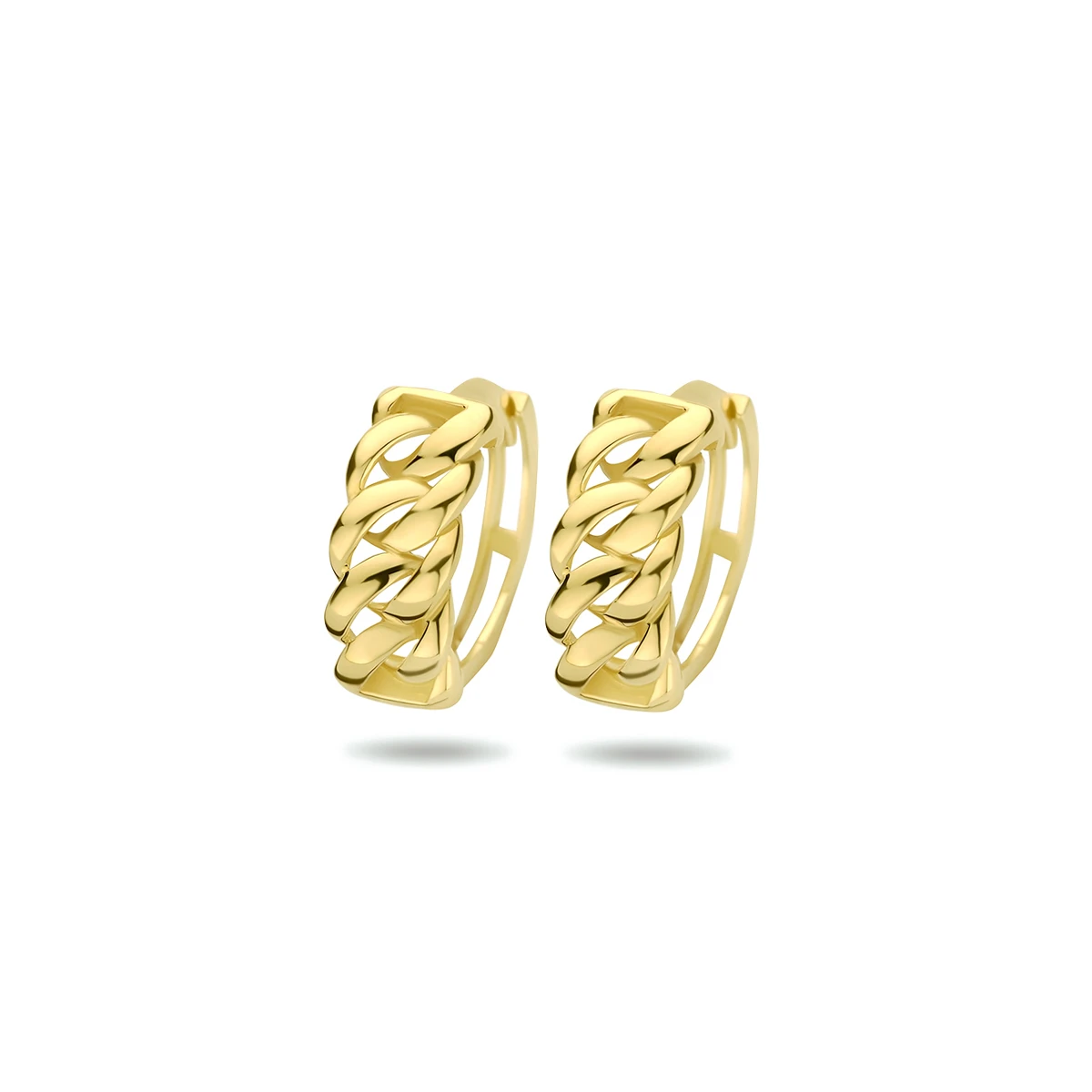 klapoorringen gourmet 13 mm 14K geelgoud