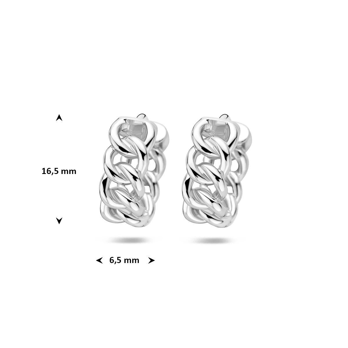klapoorringen gourmet 16,5 zilver gerhodineerd