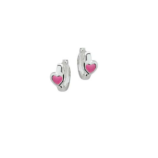 klapoorringen hart 11 mm zilver gerhodineerd
