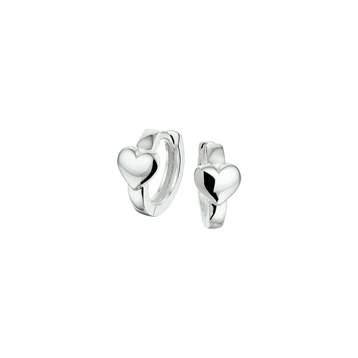 klapoorringen hart zilver gerhodineerd