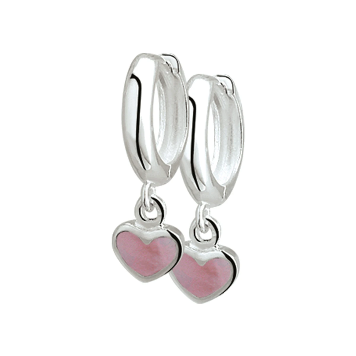 klapoorringen hart zilver wit