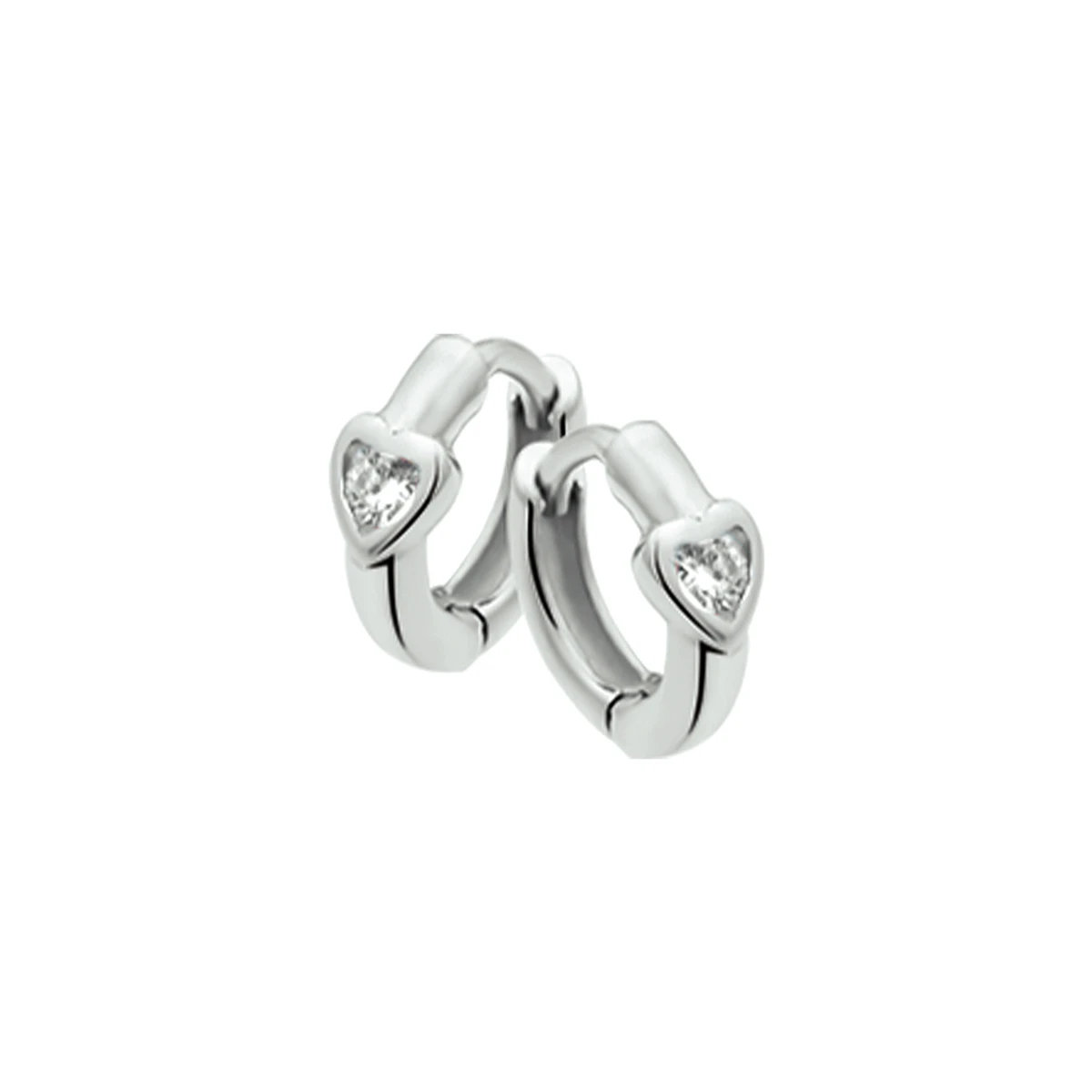 klapoorringen hart zirkonia zilver wit