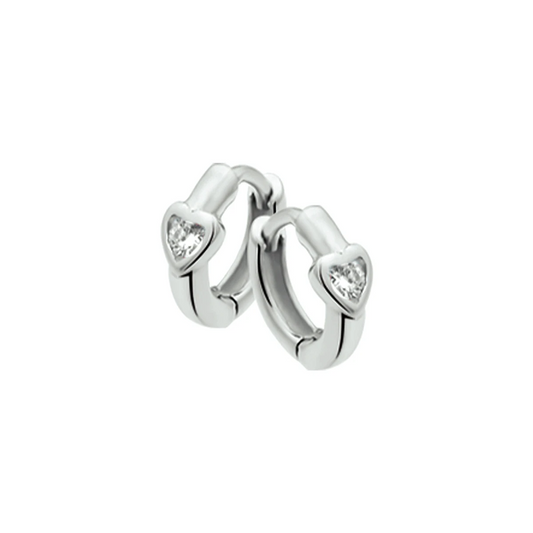 klapoorringen hart zirkonia zilver wit