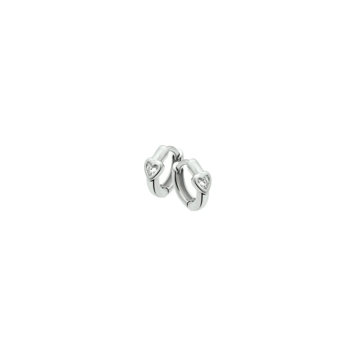 klapoorringen hart zirkonia zilver wit