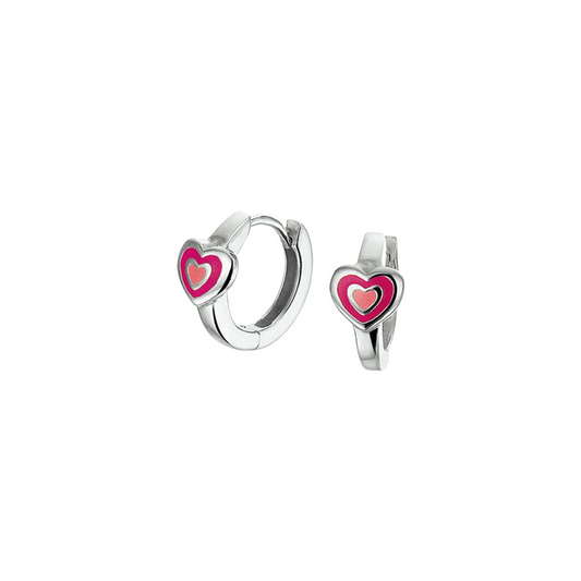 klapoorringen hartje zilver gerhodineerd