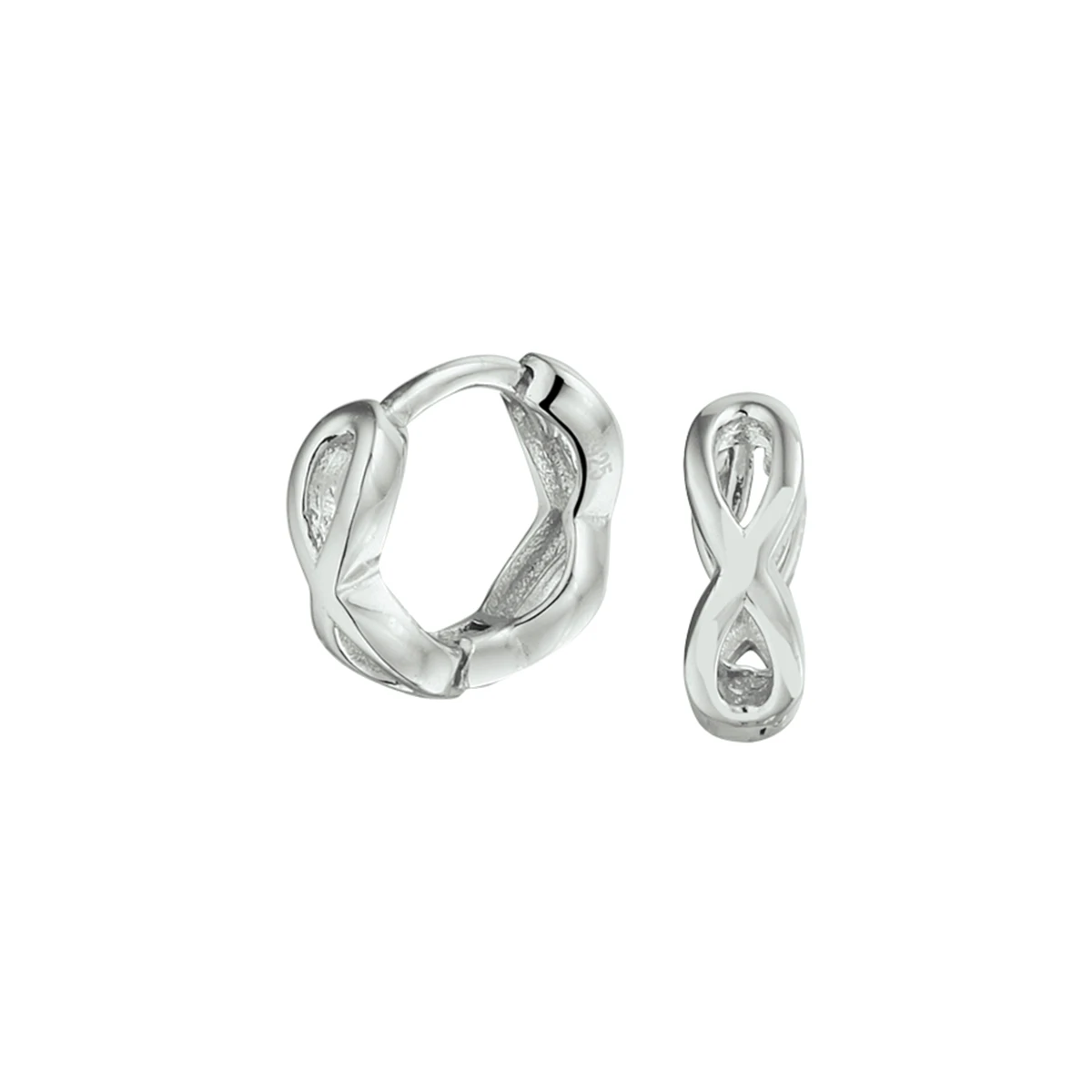 klapoorringen infinity zilver gerhodineerd