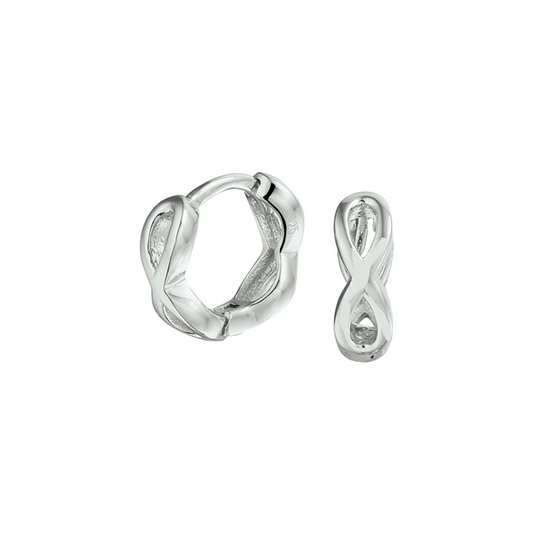 klapoorringen infinity zilver gerhodineerd