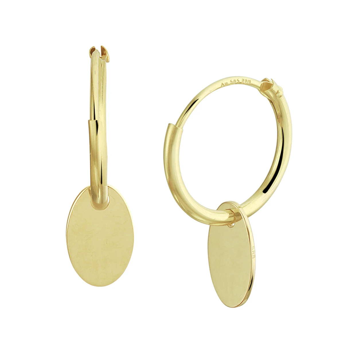 klapoorringen ovaal 14K geelgoud