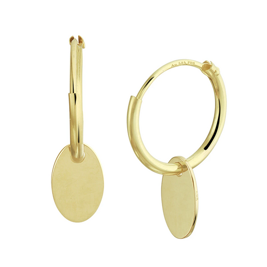 klapoorringen ovaal 14K geelgoud