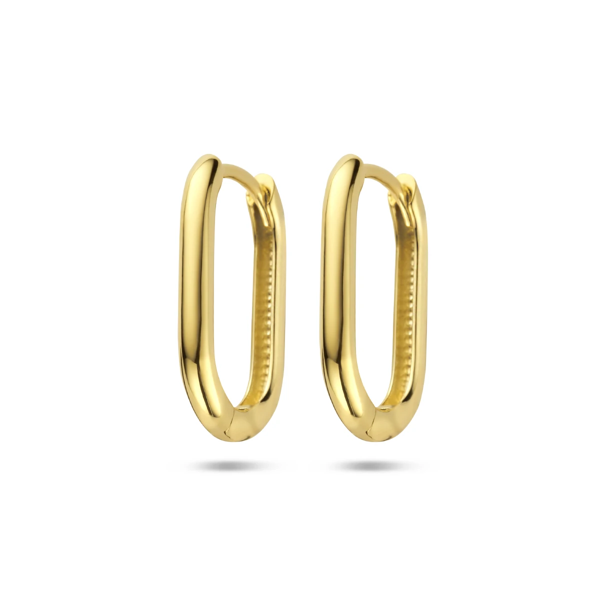 klapoorringen paperclip 14K geelgoud