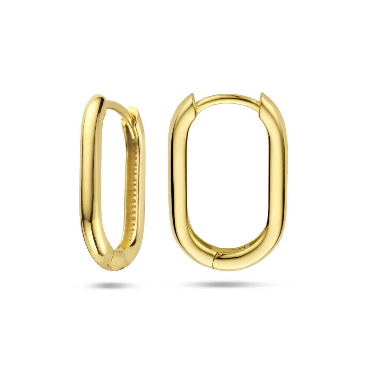 klapoorringen paperclip 14K geelgoud
