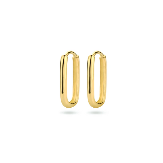 klapoorringen paperclip 16 mm 14K geelgoud