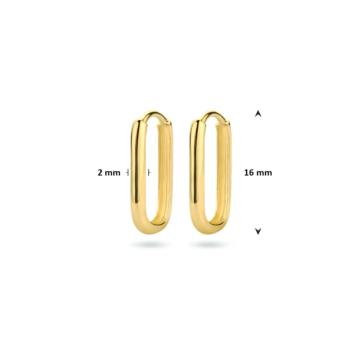 klapoorringen paperclip 16 mm 14K geelgoud
