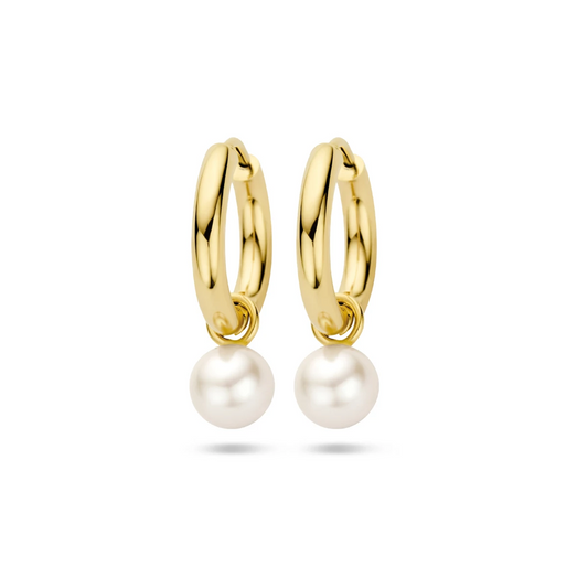 klapoorringen parel 24 mm 14K geelgoud
