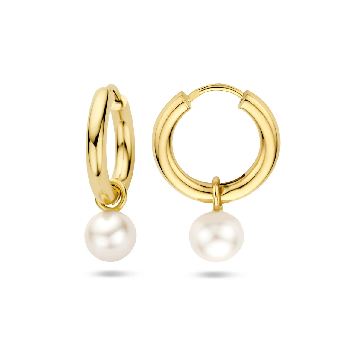 klapoorringen parel 24 mm 14K geelgoud