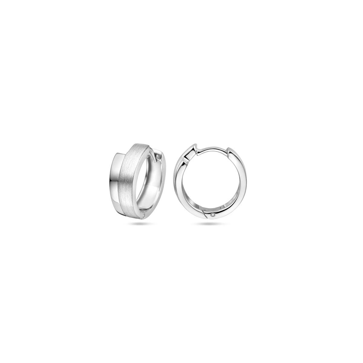 klapoorringen poli/mat 15,5 mm zilver gerhodineerd