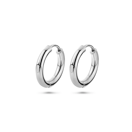 klapoorringen rond 14K witgoud