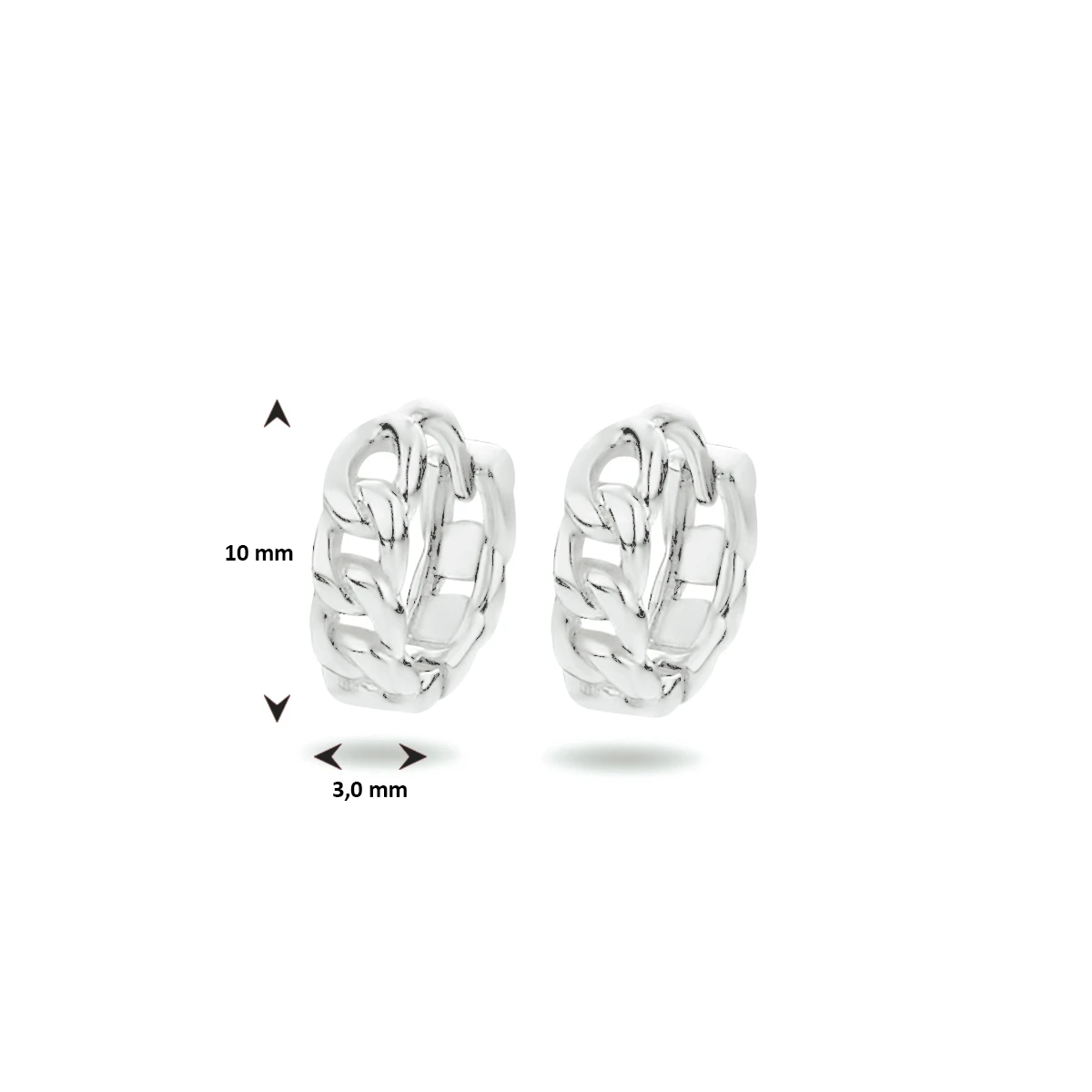 klapoorringen schakel zilver gerhodineerd