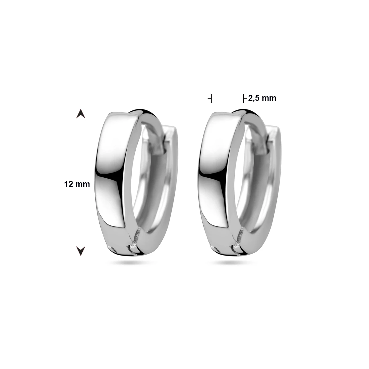 klapoorringen vlak 2,5 mm zilver gerhodineerd