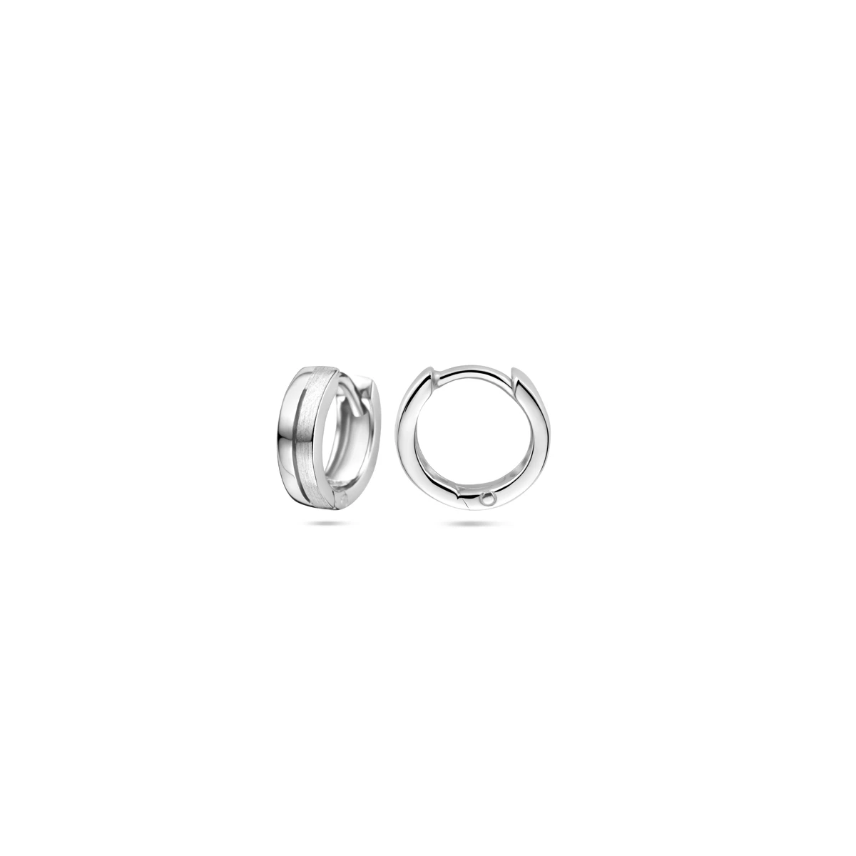 klapoorringen vlak poli/mat 11,5 mm zilver gerhodineerd