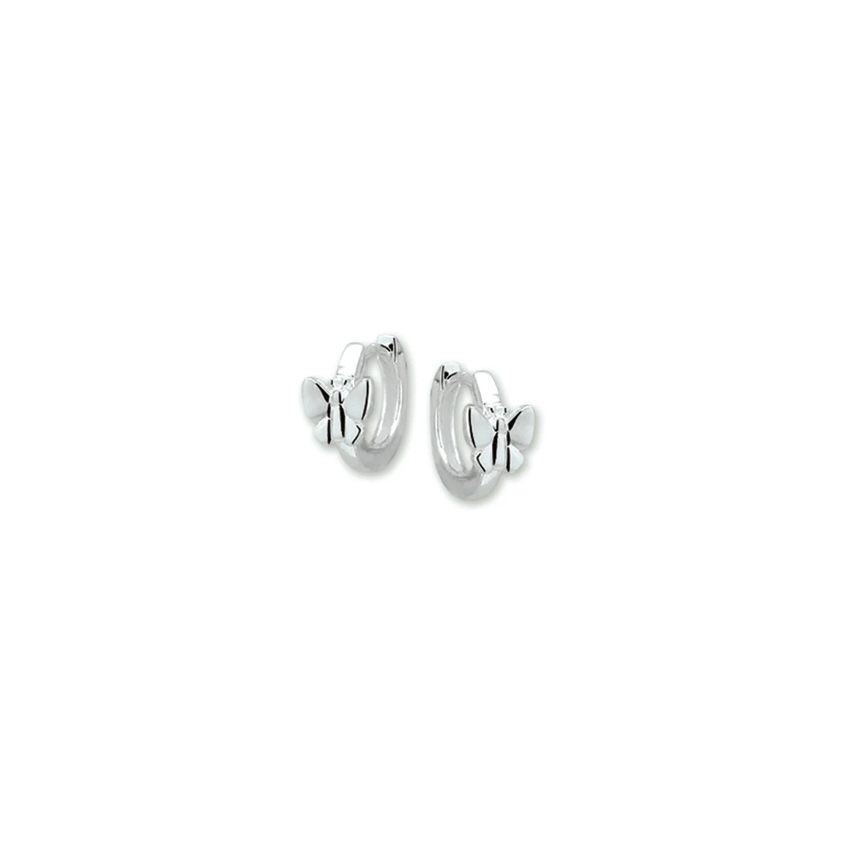 klapoorringen vlinder 10 mm zilver gerhodineerd
