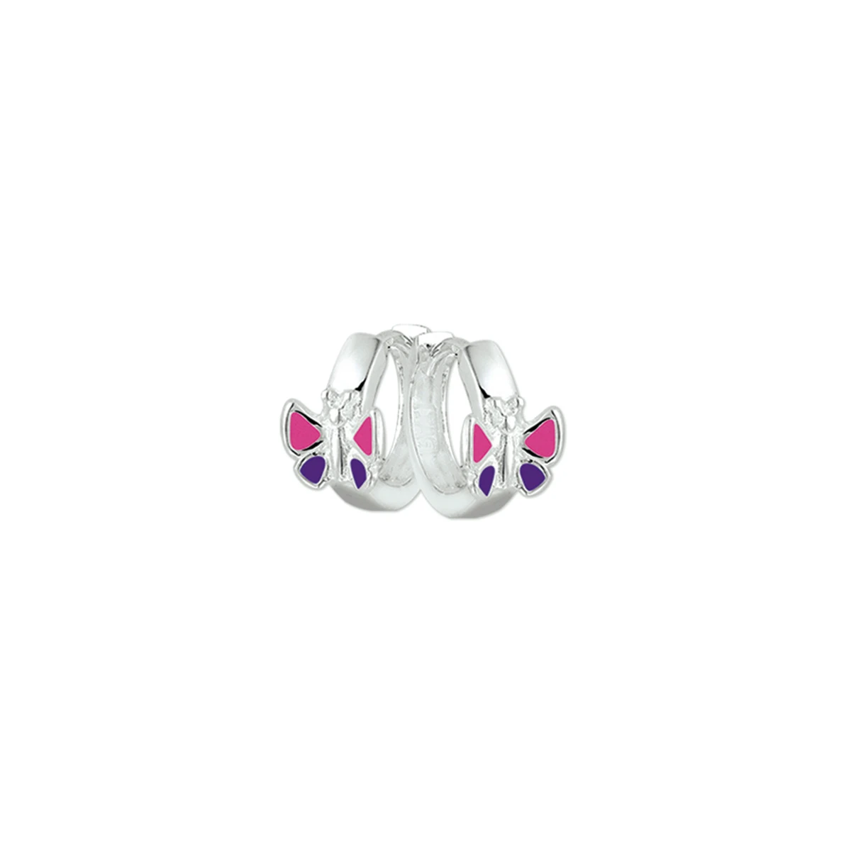 klapoorringen vlinder zilver wit