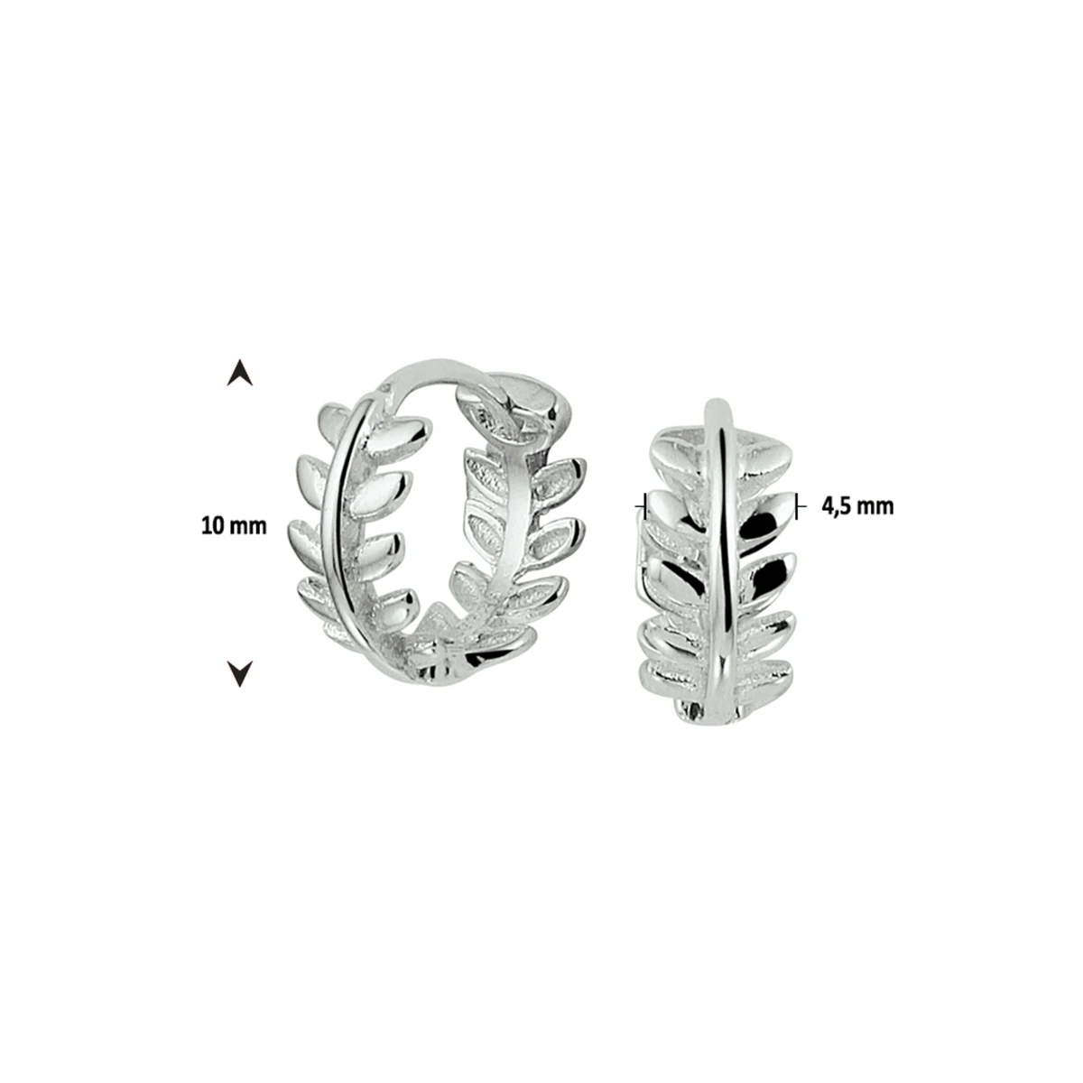 klapoorringen zilver gerhodineerd