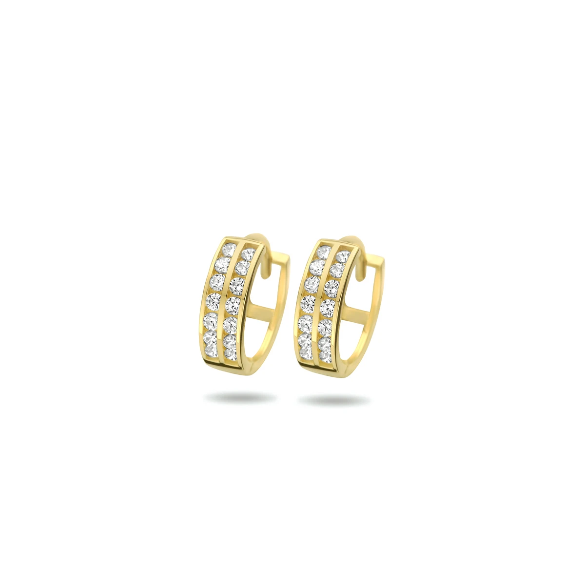 klapoorringen zirkonia 11,5 mm 14K geelgoud