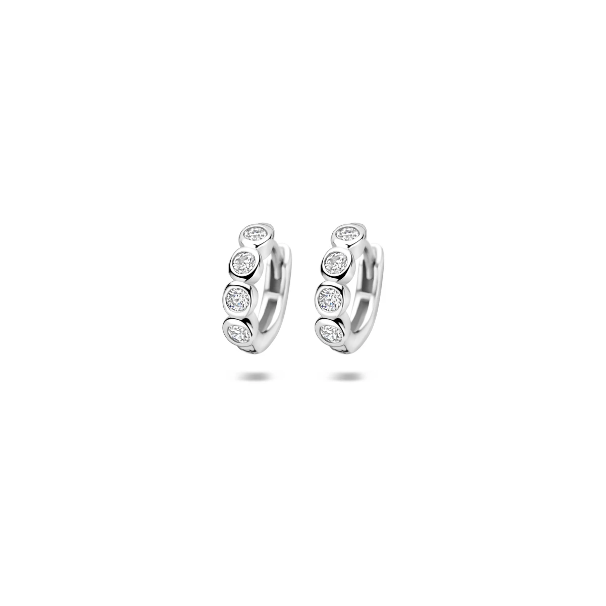 klapoorringen zirkonia 11,5 mm zilver gerhodineerd