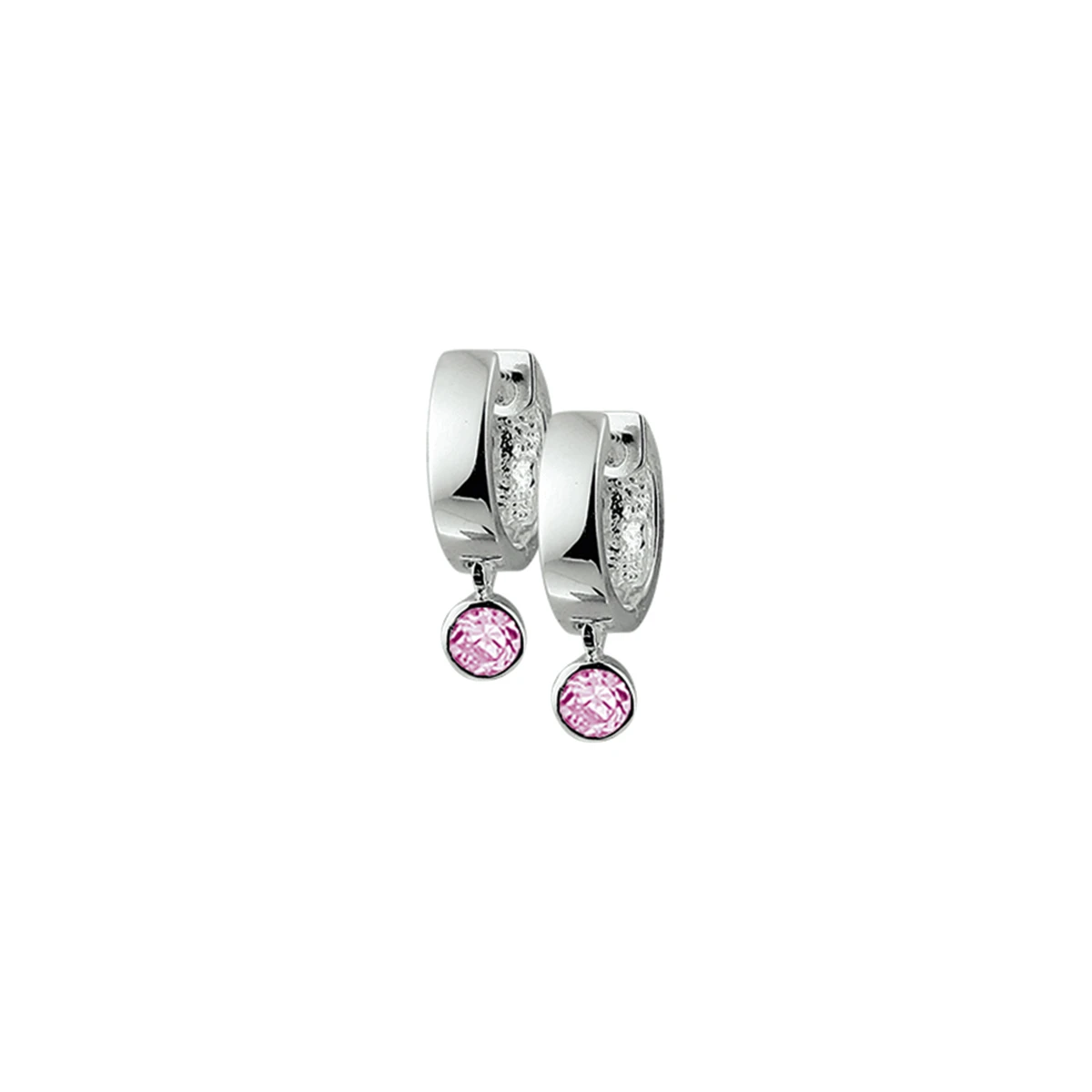 klapoorringen zirkonia 13 mm zilver gerhodineerd