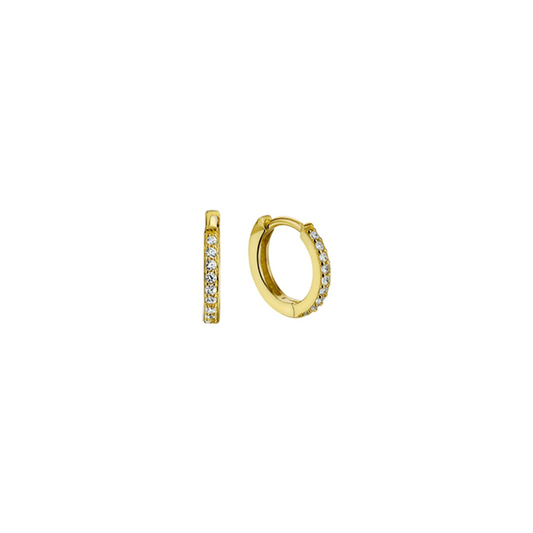 klapoorringen zirkonia 1,5 mm vlak 14K geelgoud